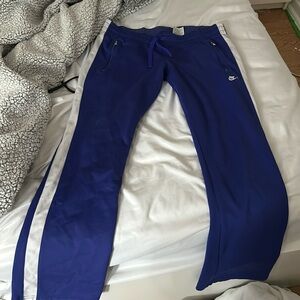 nike vintage pants blue and white